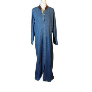 Denim Old School Button Down Maxi Dress